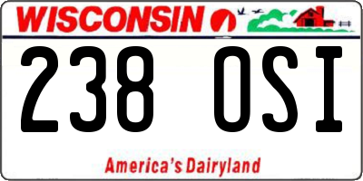 WI license plate 238OSI