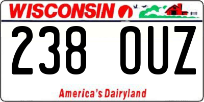WI license plate 238OUZ