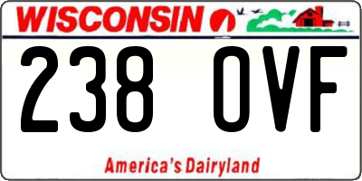 WI license plate 238OVF