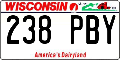 WI license plate 238PBY