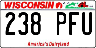 WI license plate 238PFU