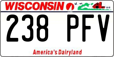 WI license plate 238PFV