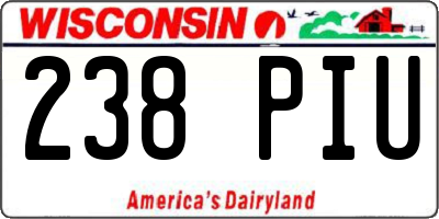 WI license plate 238PIU