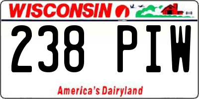 WI license plate 238PIW