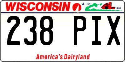 WI license plate 238PIX