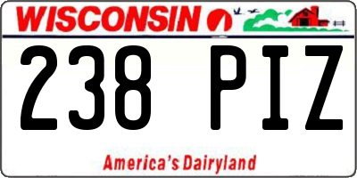 WI license plate 238PIZ