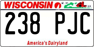 WI license plate 238PJC