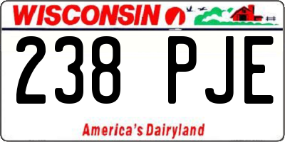 WI license plate 238PJE