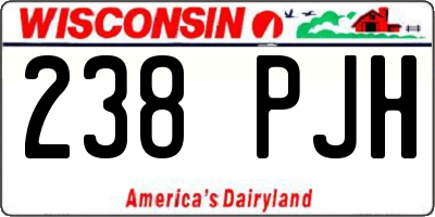 WI license plate 238PJH