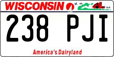 WI license plate 238PJI
