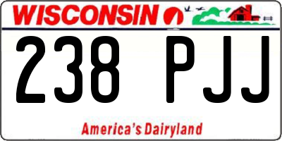 WI license plate 238PJJ