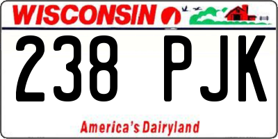 WI license plate 238PJK