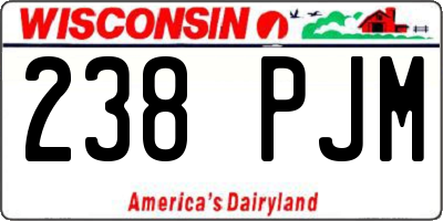 WI license plate 238PJM