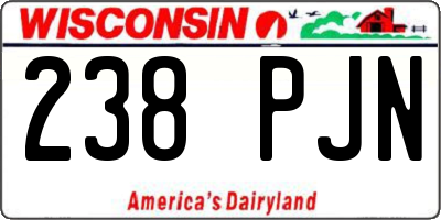 WI license plate 238PJN