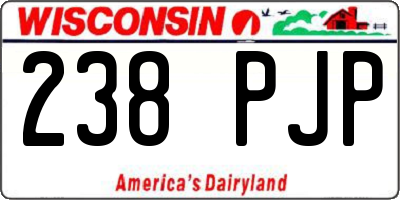 WI license plate 238PJP