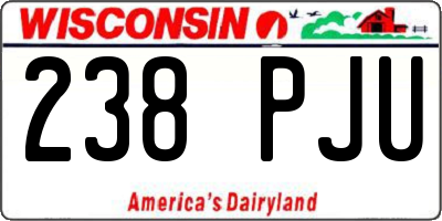 WI license plate 238PJU