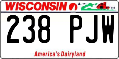 WI license plate 238PJW