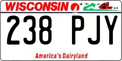 WI license plate 238PJY