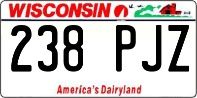WI license plate 238PJZ