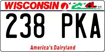 WI license plate 238PKA