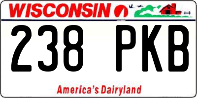 WI license plate 238PKB