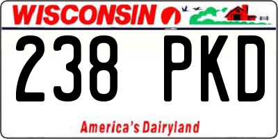 WI license plate 238PKD