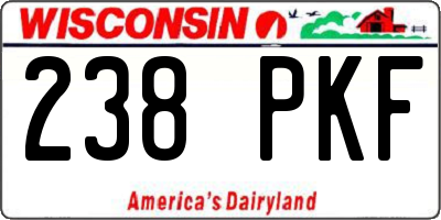 WI license plate 238PKF