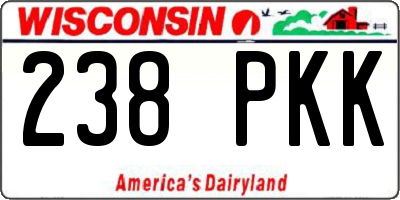 WI license plate 238PKK