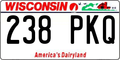 WI license plate 238PKQ