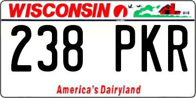 WI license plate 238PKR