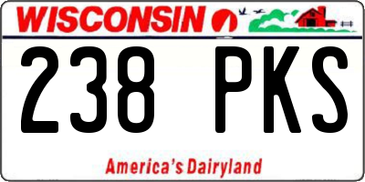 WI license plate 238PKS