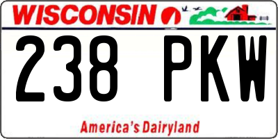 WI license plate 238PKW