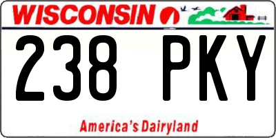 WI license plate 238PKY