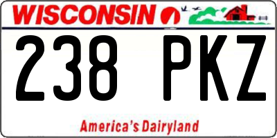 WI license plate 238PKZ