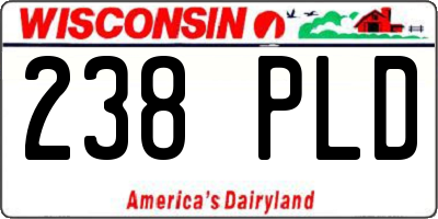 WI license plate 238PLD