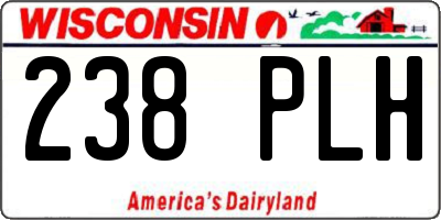 WI license plate 238PLH