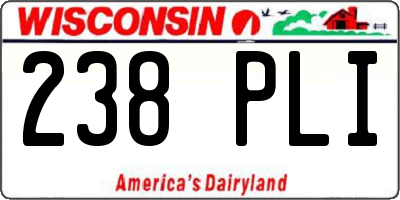 WI license plate 238PLI