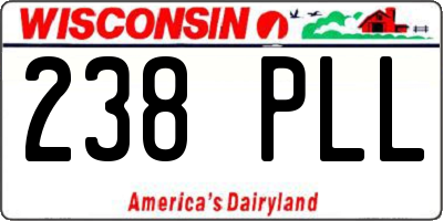 WI license plate 238PLL