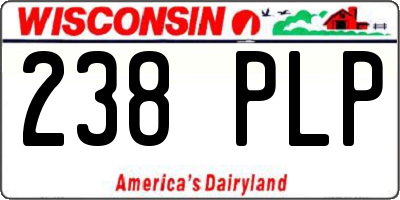 WI license plate 238PLP