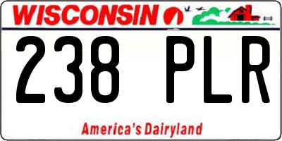 WI license plate 238PLR