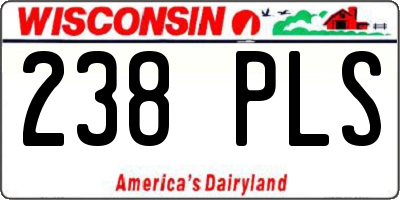 WI license plate 238PLS