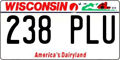 WI license plate 238PLU
