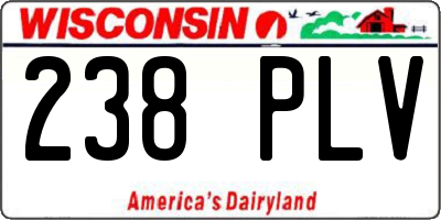 WI license plate 238PLV