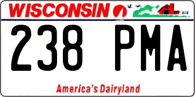 WI license plate 238PMA