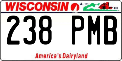 WI license plate 238PMB