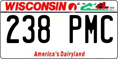 WI license plate 238PMC