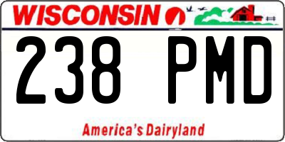 WI license plate 238PMD