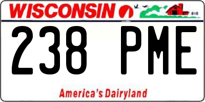 WI license plate 238PME