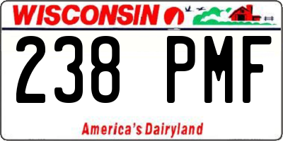 WI license plate 238PMF