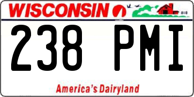 WI license plate 238PMI